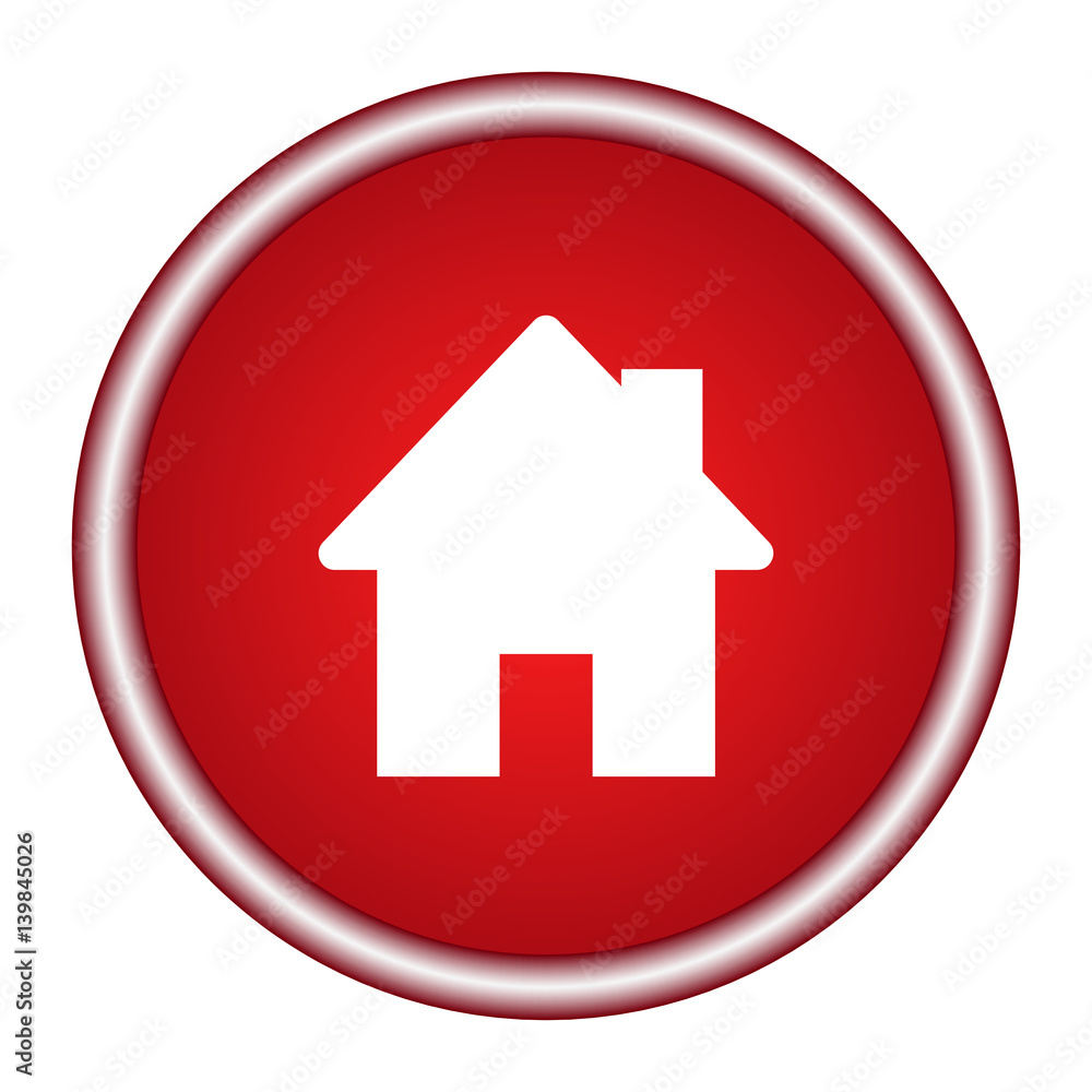 Home icon on a red background. Vector illustration. Home icon on a red background. Vector illustration.