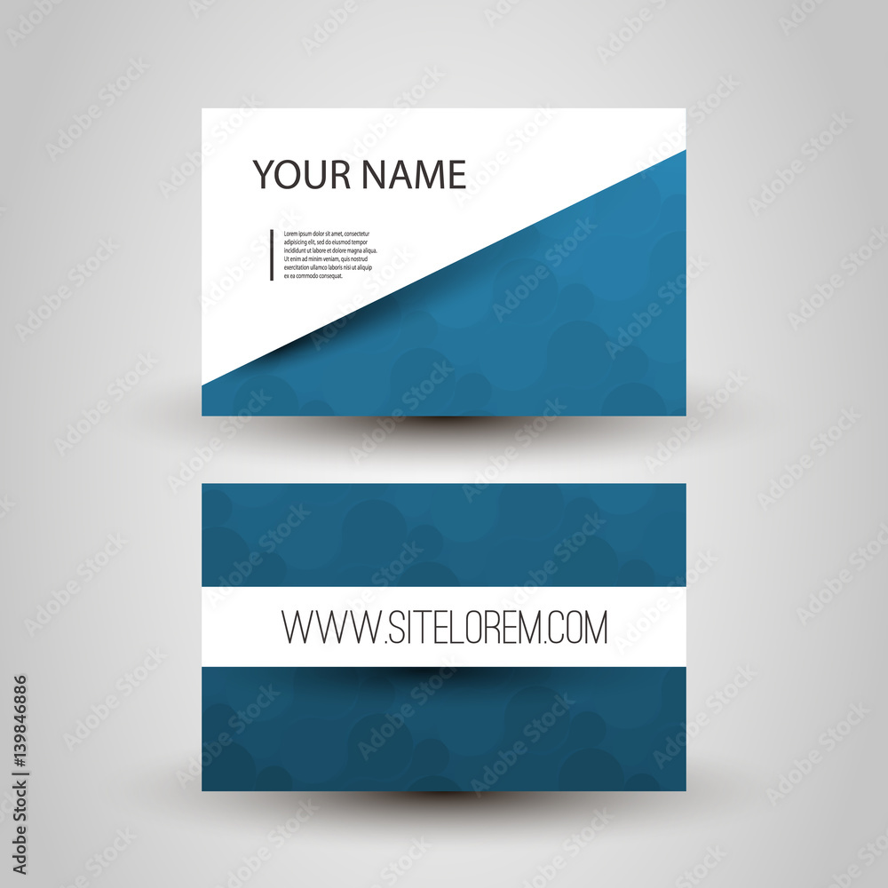 Fototapeta premium Business Card with Abstract Blue Pattern