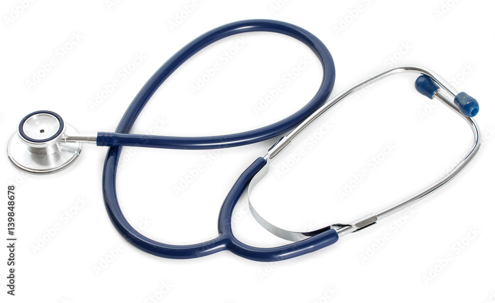 Blue medical stethoscope isolated on white background Blue medical stethoscope isolated on white background