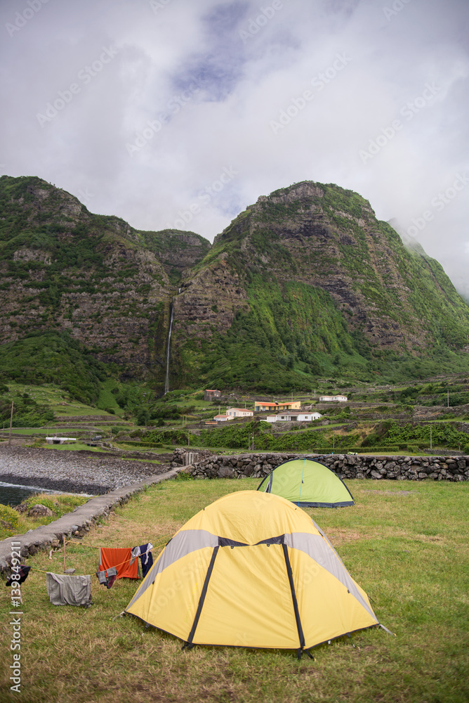 Scenic camping ground on Flores, island oin Azores group Stock Photo |  Adobe Stock