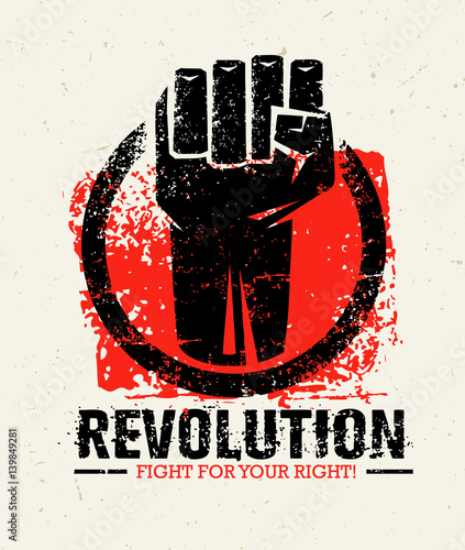 Revolution SocialProtest Creative Grunge Vector Concept on Rough Grunge Background