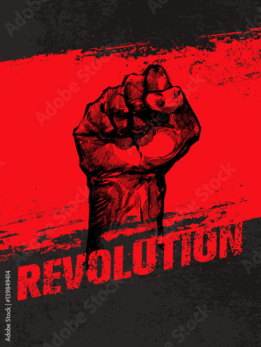 Revolution Social Protest Creative Grunge Vector Concept. Freedom Illustration on Rough Grunge Background