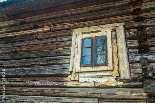 Old wooden house window