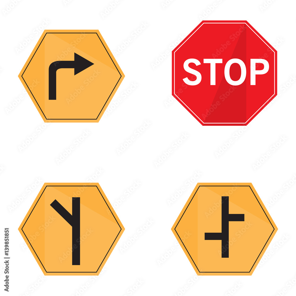 Set of transit signals on a white background, Vector illustration Set of transit signals on a white background, Vector illustration