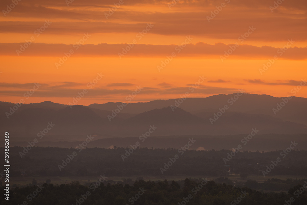 THAILAND LAMPANG LANDSCPAE VIEW SUNRISE THAILAND LAMPANG LANDSCPAE VIEW SUNRISE