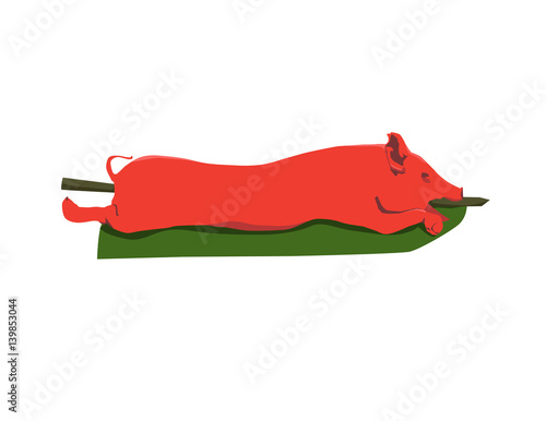 Lechon or roasted pig illustration
