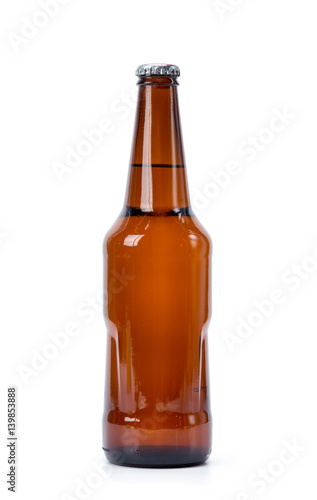 bottle of beer on white background