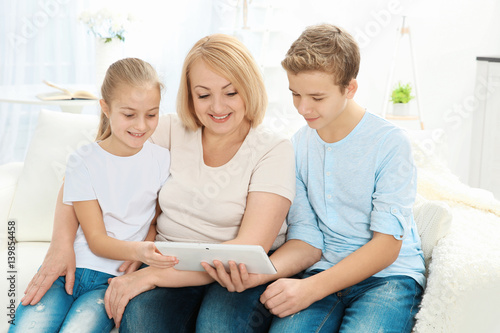 Cute children and their gra...