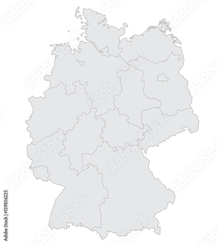 Map of Germany with provinces in gray color