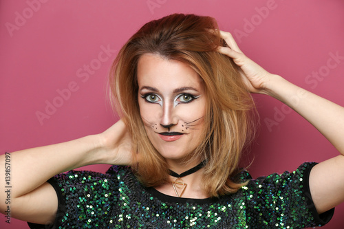 Beautiful young woman with ...