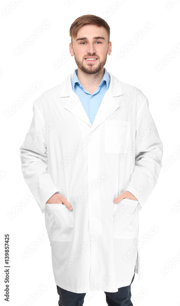 Handsome doctor on white background Handsome doctor on white background