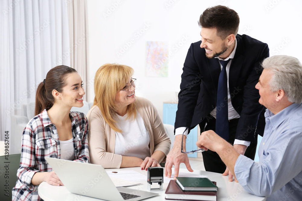 Family consulting notary public at office Family consulting notary public at office