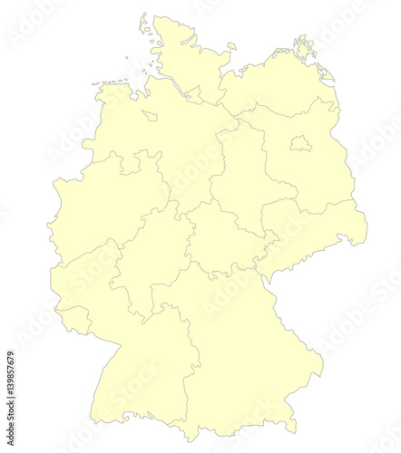 Map of Germany in yellow color