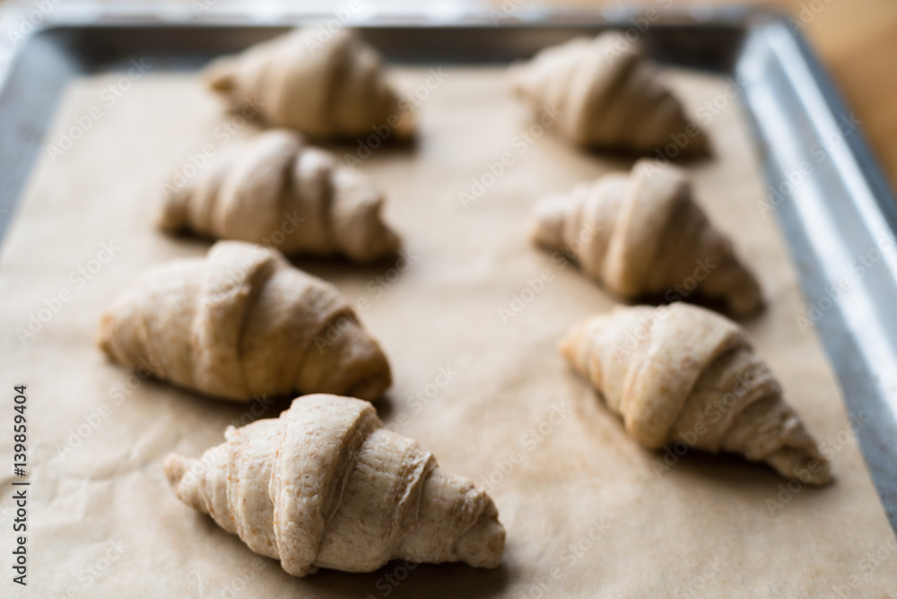 Not baked raw whole wheat croissants Not baked raw whole wheat croissants