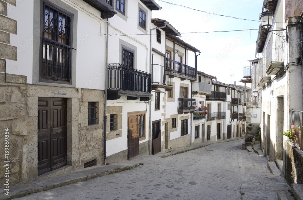 Typical street in Candelario, Spain