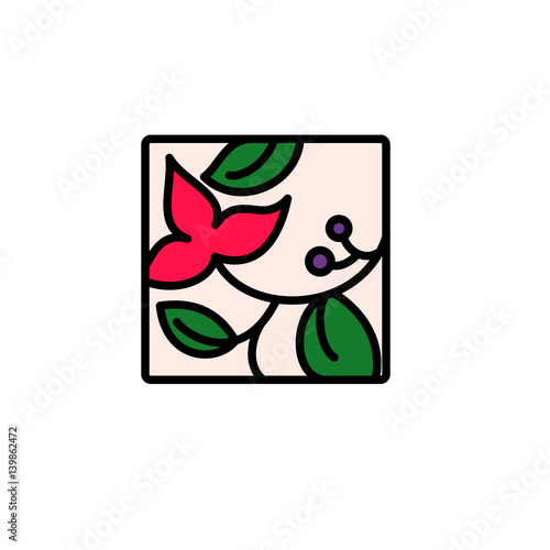 Illustration in stained glass style