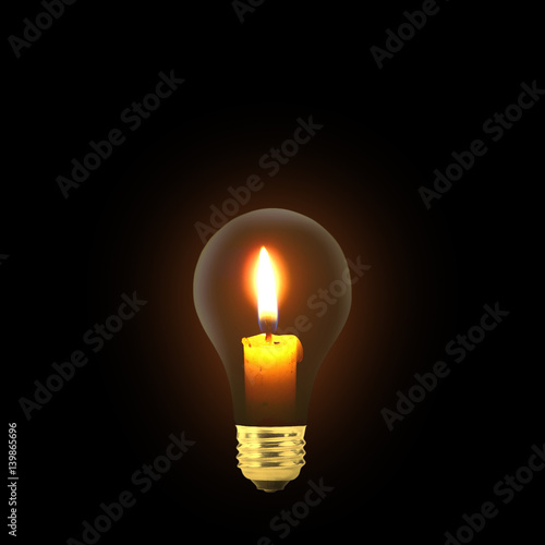 Creative light bulb candle photo manipulation