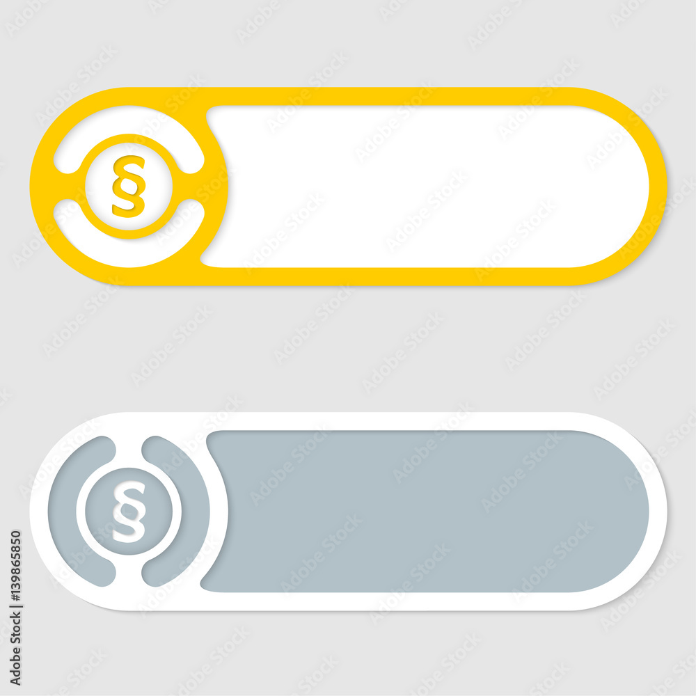 Set of two vector abstract buttons and paragraph mark Set of two vector abstract buttons and paragraph mark
