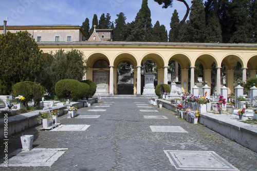 grave in cemetery - rome - laurentino