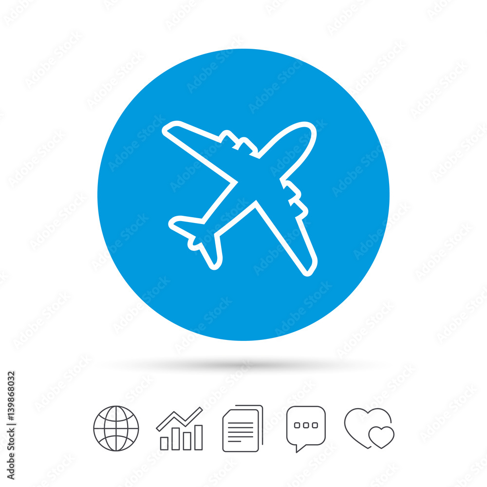 Airplane sign. Plane symbol. Travel icon. Airplane sign. Plane symbol. Travel icon.