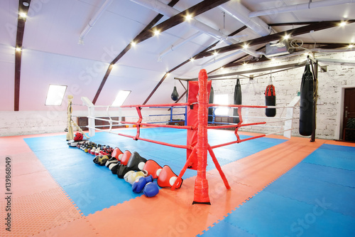 Interior of a boxing hall