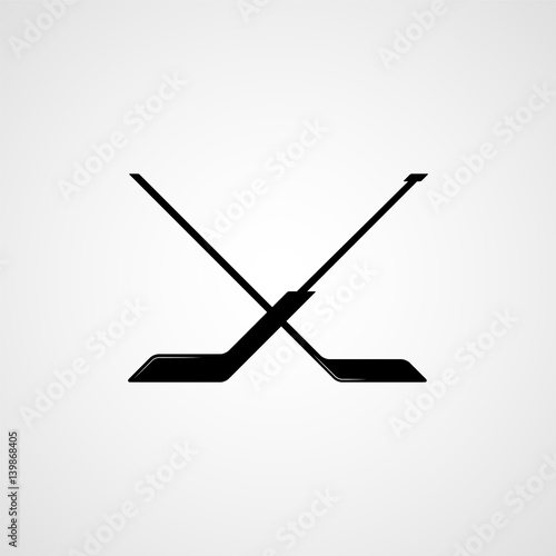 Ice hockey logo. Crossed hockey sticks