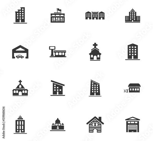 Infrastructure city icons set
