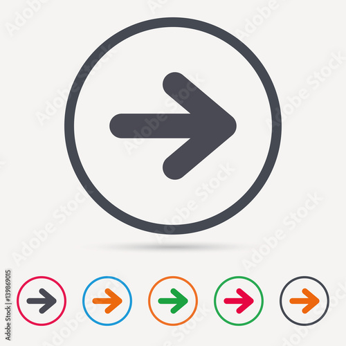 Free Download Arrow icon. Next navigation symbol. Round circle buttons. Colored flat web icons. Vector - GFXLoad