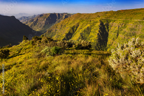 Ethiopia. Simien Mountains National Park. View point near Sankaber camp