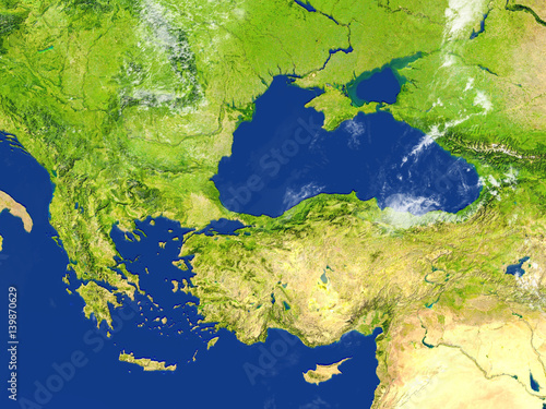 Fotografie Turkey and Black sea region on planet Earth