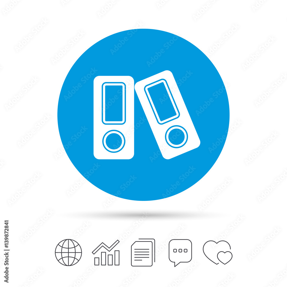 Document folder sign. Accounting binder symbol. Document folder sign. Accounting binder symbol.