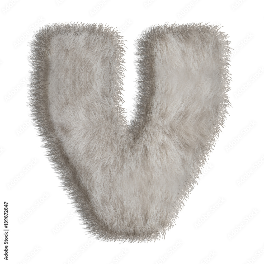 Decorative fur letter V Decorative fur letter V