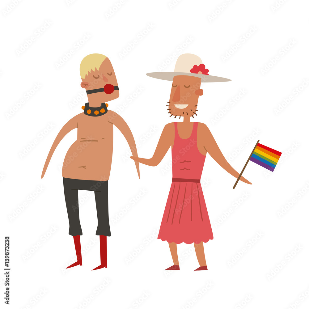 Homosexual gay and lesbian people marriage man, woman couples family and colors free love ceremony community characters tolerance symbol vector illustration.