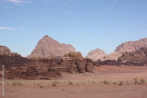 Jeep Safari in desert valley Wadi Ramm in Jordan 