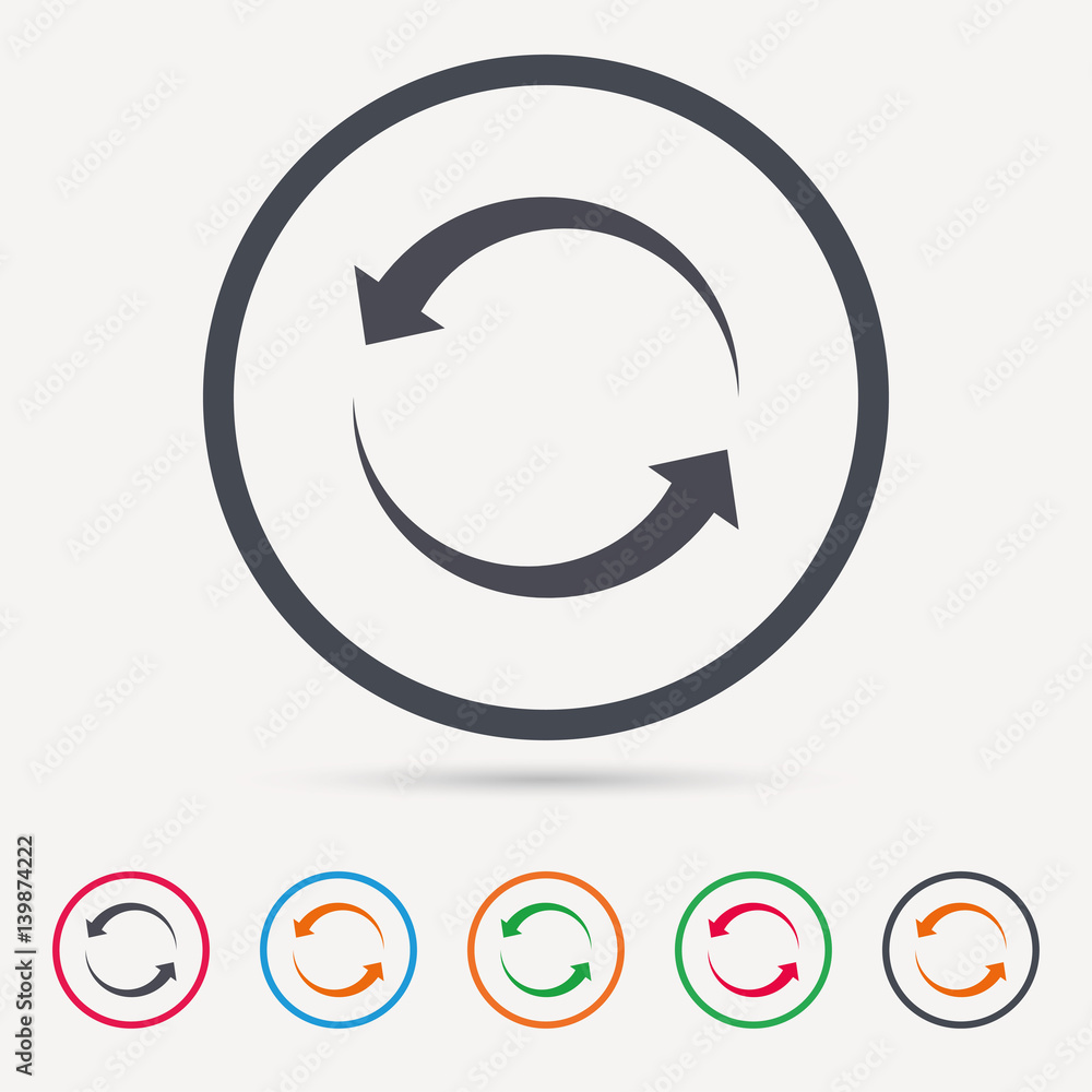 Update icon. Refresh or repeat symbol. Round circle buttons. Colored flat web icons. Vector Update icon. Refresh or repeat symbol. Round circle buttons. Colored flat web icons. Vector