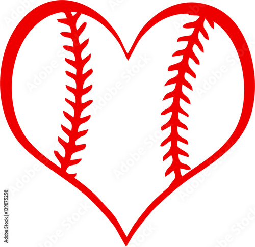 Baseball Heart with Laces