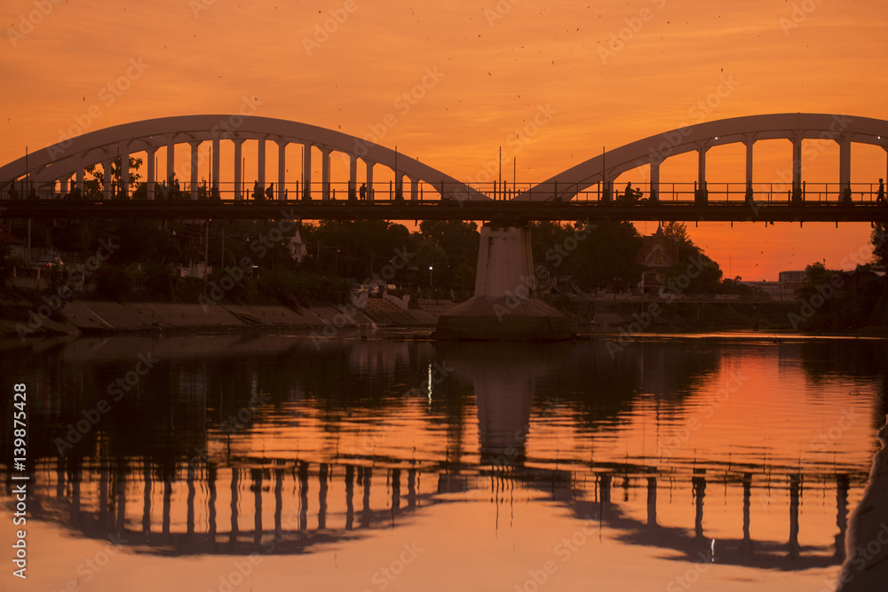Naklejka premium THAILAND LAMPANG CITY RAILWAY BRIDGE