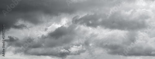 Panorama of a gray gloomy sky.