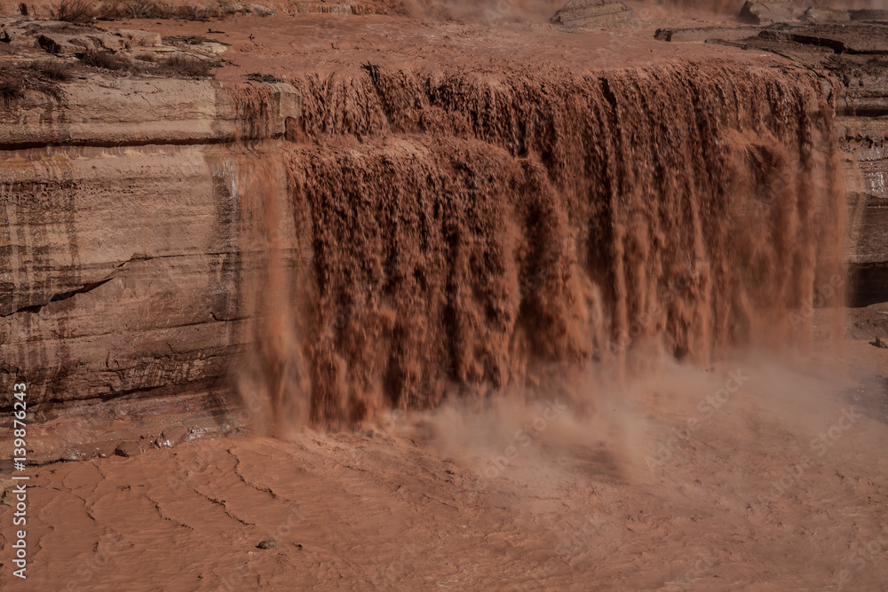 Grand Falls(Chocolate Falls) northeast of Flagstaff, AZ is located on