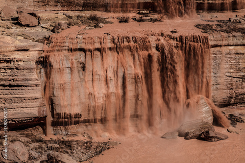 Grand Falls(Chocolate Falls) northeast of Flagstaff, AZ is located on the Navajo Reservation, and flows chocolate in color. It only flows this way, usually during Spring runoff.   photo