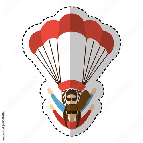 Parachutist silhouette flying icon vector illustration design