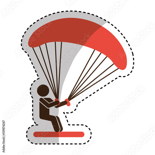 Parachutist silhouette flying icon vector illustration design