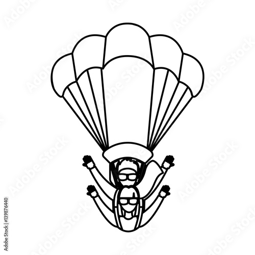 Parachutist silhouette flying icon vector illustration design