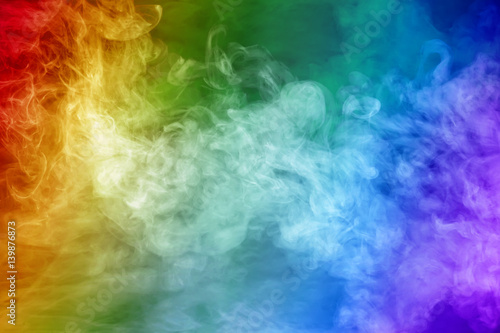 Rainbow colored smoke