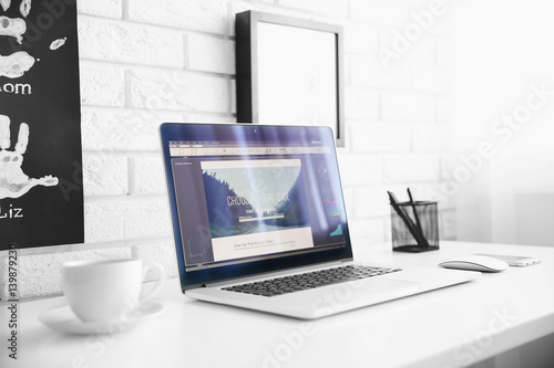 Modern workplace with lapto...