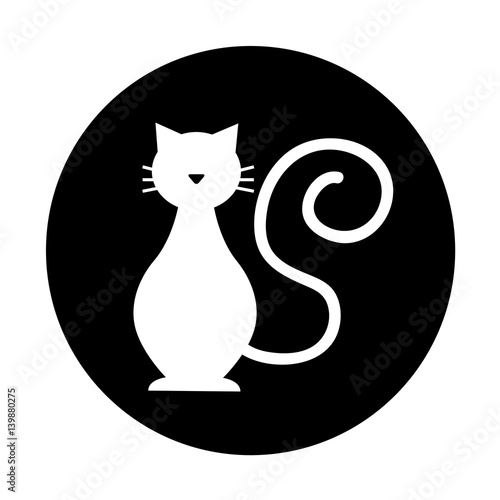 Wallpaper Mural cute cat mascot silhouette isolated icon vector illustration design Torontodigital.ca