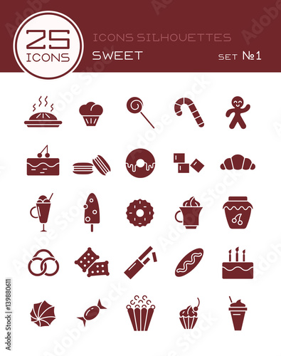 Icons silhouettes sweet set №1