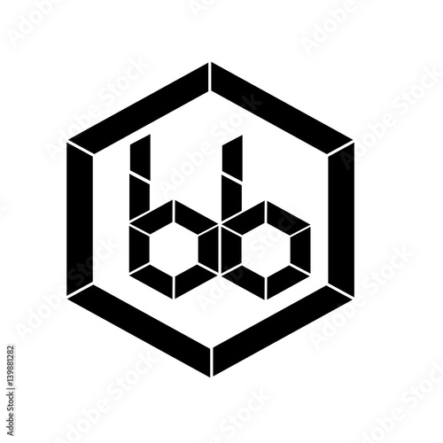 initial letter bb black color logo vector