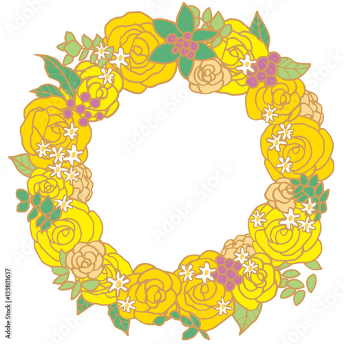 ローズ リース 黄色