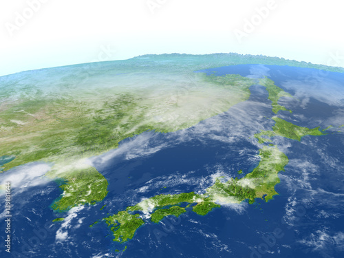 Japan and Koreas on planet Earth